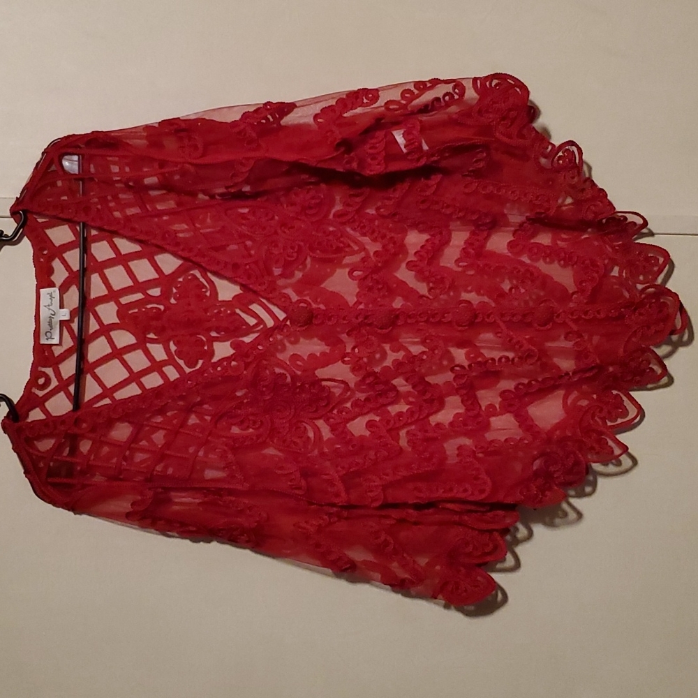 Pretty Angel size large sheer and lace cardigan